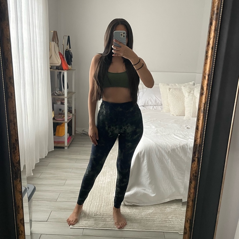 PELOTON Green and Navy Blue Leggings